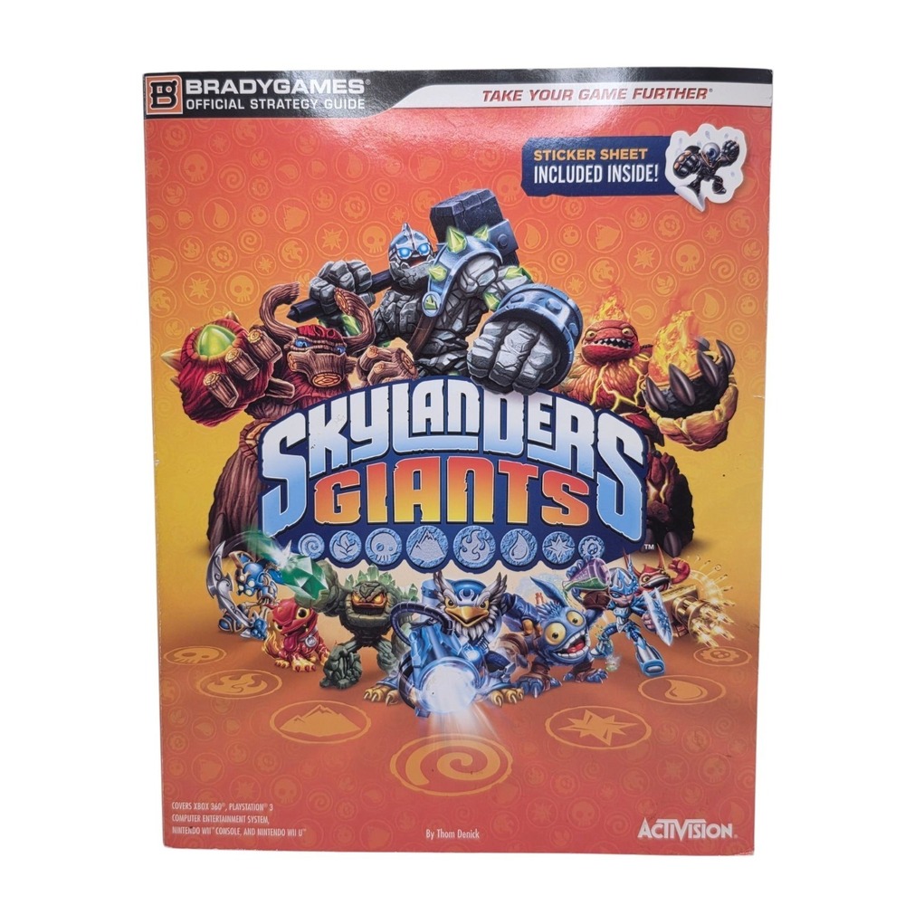 Skylanders Giants Official Strategy Guide Brady Games w/ Near Complete Stickers